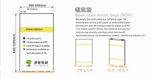 Multiwall Sewn Open Mouth Paper Bags for Seed Packaging